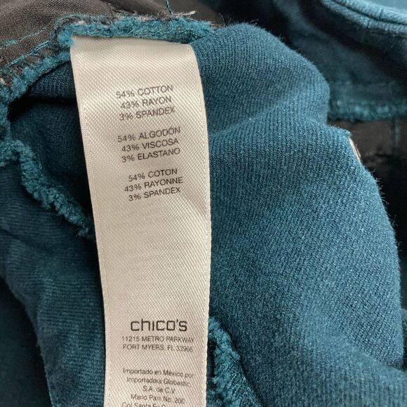 CHICO’S, So Slimming, Women’s Jeggings/Leggings, Size 1, US Sz 8, Green, pull on - Picture 5 of 7